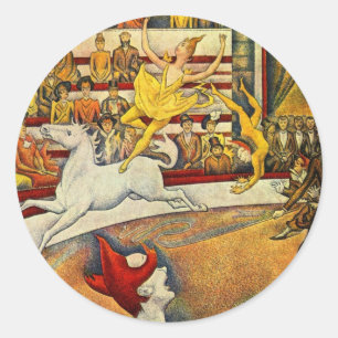 Georges Seurat - Der Zirkus - Zirkus Runder Aufkleber