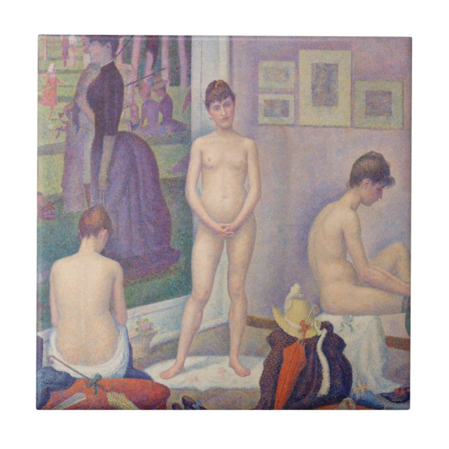 Georges Seurat - Die Modelle Fliese (Vorderseite)