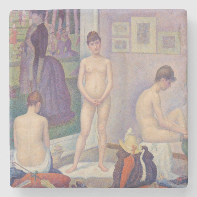 Georges Seurat - Die Modelle Steinuntersetzer (Vorderseite)
