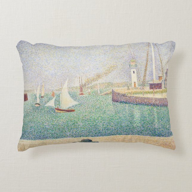 Georges Seurat - Eintritt in den Hafen von Honfleu Dekokissen (Vorderseite)