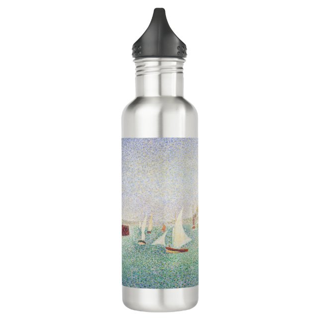 Georges Seurat - Eintritt in den Hafen von Honfleu Edelstahlflasche (Links)