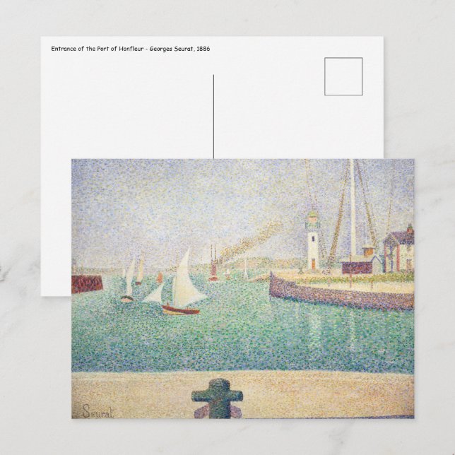 Georges Seurat - Eintritt in den Hafen von Honfleu Postkarte (Vorne/Hinten)