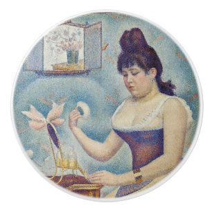 Georges Seurat - Junge Frau, die sich pudert Keramikknauf