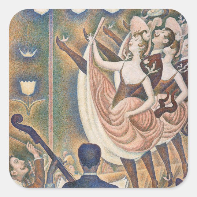 Georges Seurat - Le Chahut Quadratischer Aufkleber (Vorderseite)