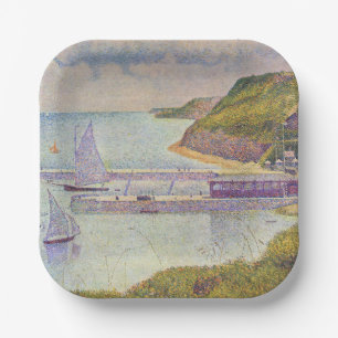 Georges Seurat - Port-en-Bessin bei Flut Pappteller