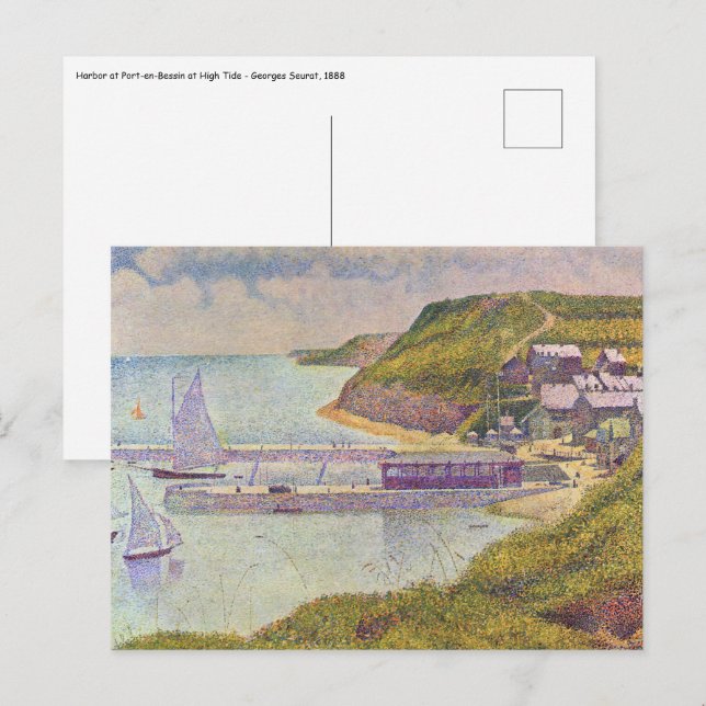 Georges Seurat - Port-en-Bessin bei Hochtide Postkarte (Vorne/Hinten)