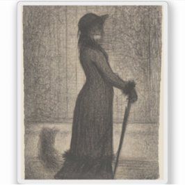 Georges Seurat - Woman Strolling (Une élégante) Aufkleber