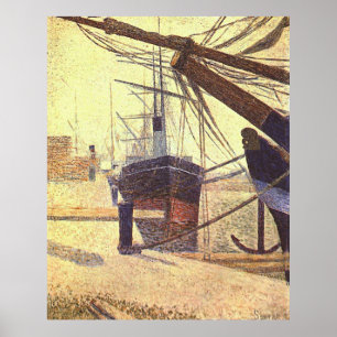 Georges Seurat's Harbor in Honfleur (1886) Poster