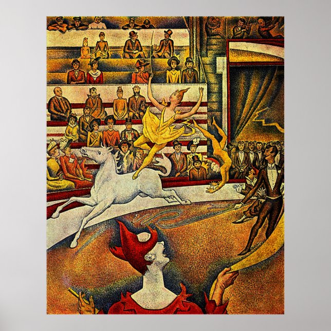 Georges Seurat's The Circus (1891) - Clown & Rider Poster (Vorne)