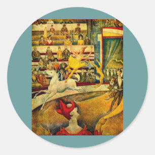 Georges Seurat's The Circus (1891) Runder Aufkleber