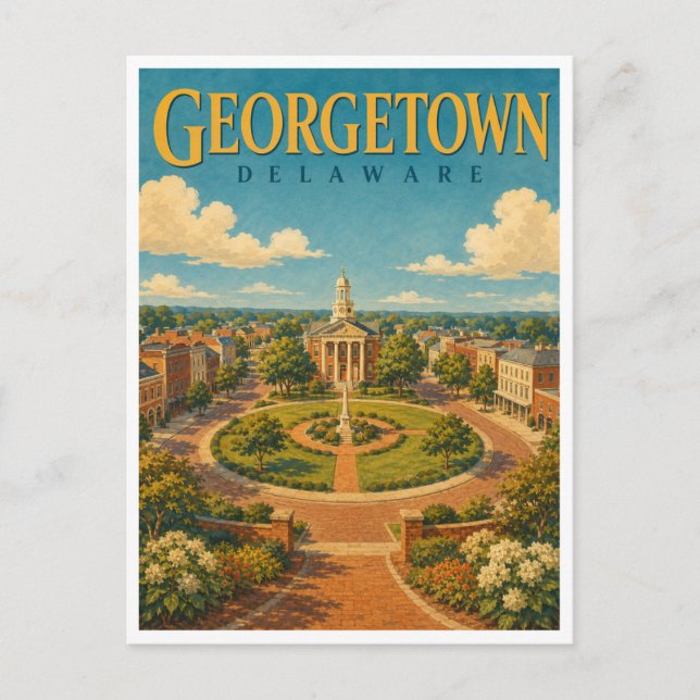 Georgetown Delaware The Circle GeoSaga Postkarte (Vorderseite)