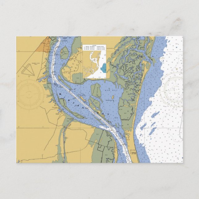 Georgetown, South Carolina Seekarte Postkarte (Vorderseite)