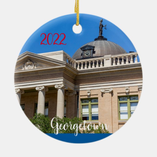 Georgetown, Texas 2 Seite Keramik Ornament (Hinten)