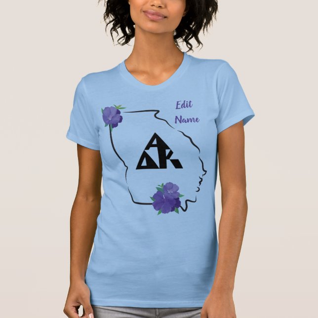 Georgia Alpha Delta Kappa Tshirt Lässig mit Name (Vorderseite)