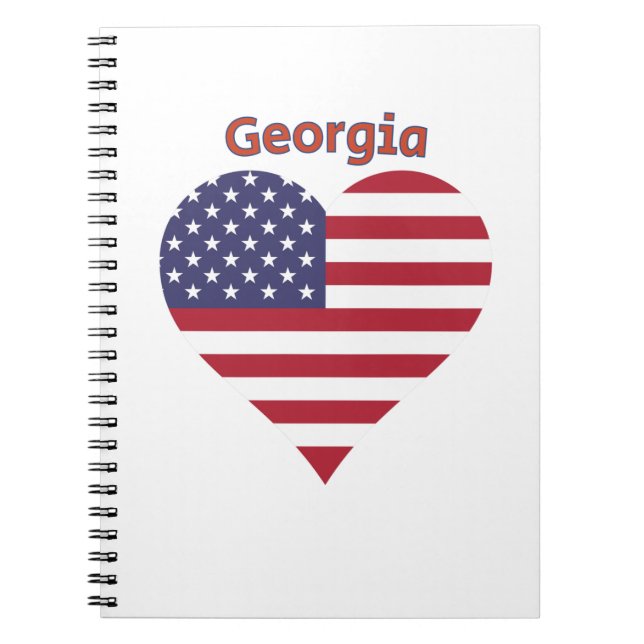 Georgia American Flag Heart Notizblock (Vorderseite)