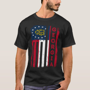 Georgia American Flag Zuhause Staat der georgische T-Shirt