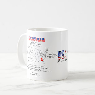 Georgia American Staat auf der Karte und nützliche Kaffeetasse