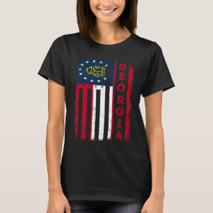 Georgia-Amerikanische Flagge Heimatstaat Georgia-F T-Shirt