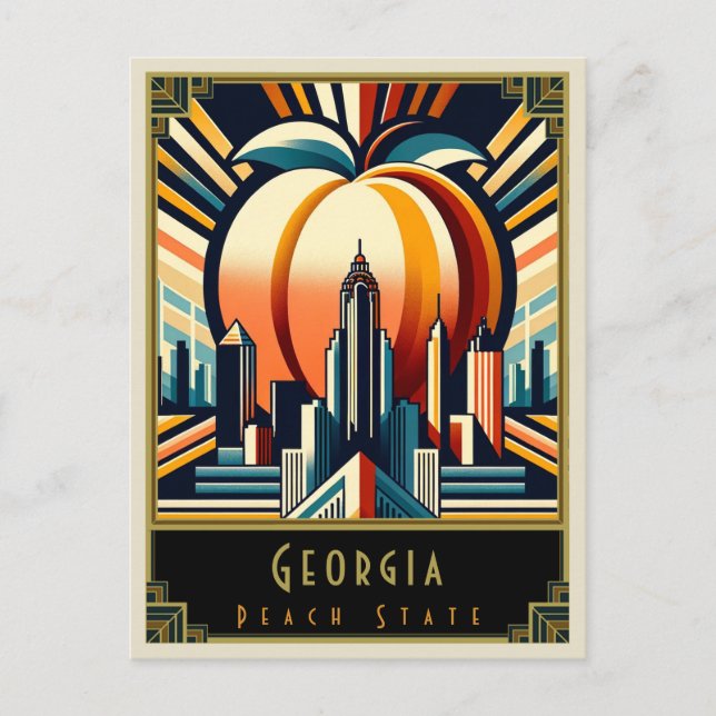 Georgia | Art Deco Postkarte (Vorderseite)