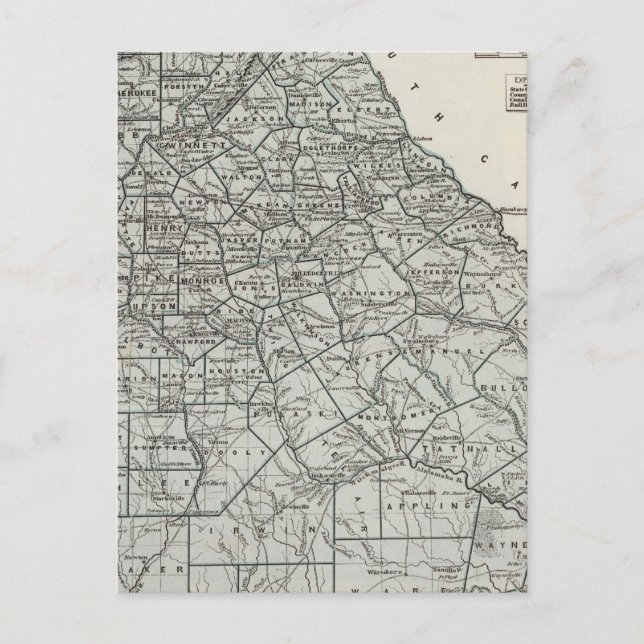 Georgia Atlas Map Postkarte (Vorderseite)