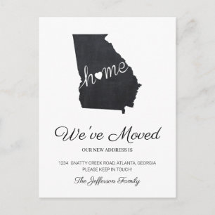 Georgia Chalkboard Staat Map Moving Postcard Ankündigungspostkarte