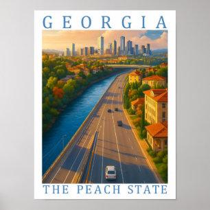 Georgia der Pfirsich-Staat USA Reiseort Poster