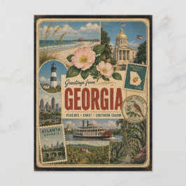 Georgia Echtes Vintage-Style Postkarte