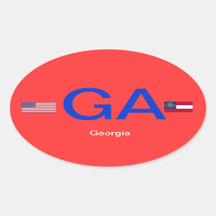 Georgia* Euro-StickerSticker Ovaler Aufkleber