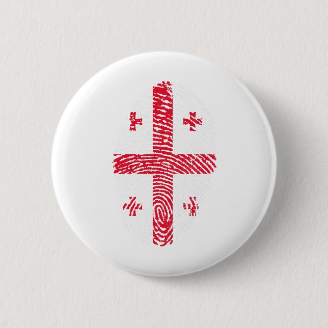 Georgia Flag Fingerprint Country Prix Button (Vorderseite)