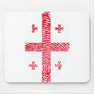 Georgia Flag Fingerprint Country Prix Mousepad