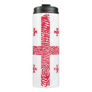 Georgia Flag Fingerprint Country Prix Thermosbecher