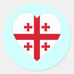 Georgia Flag Herz Runder Aufkleber