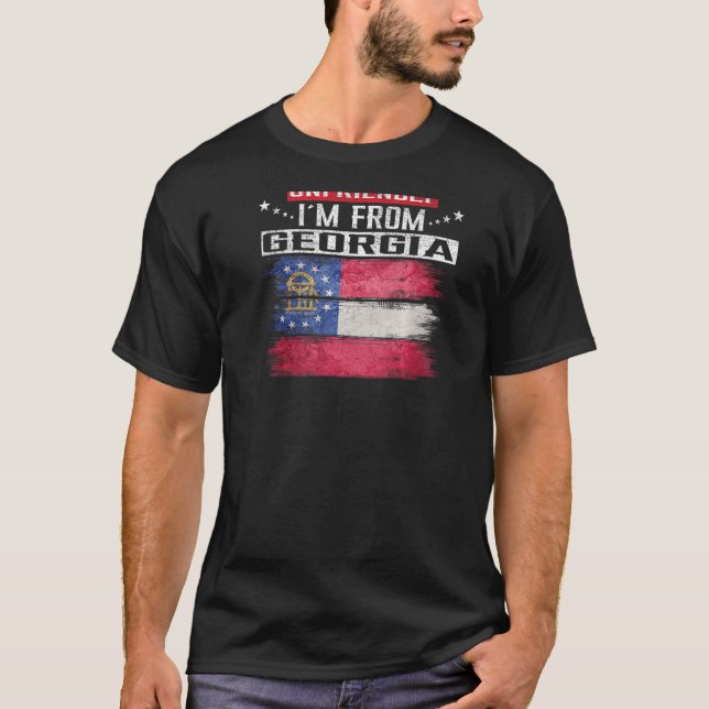 Georgia Flag Ich bin nicht unfreundlich ich bin au T-Shirt (Vorderseite)