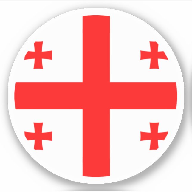 Georgia Flag Round Sticker (Vorderseite)