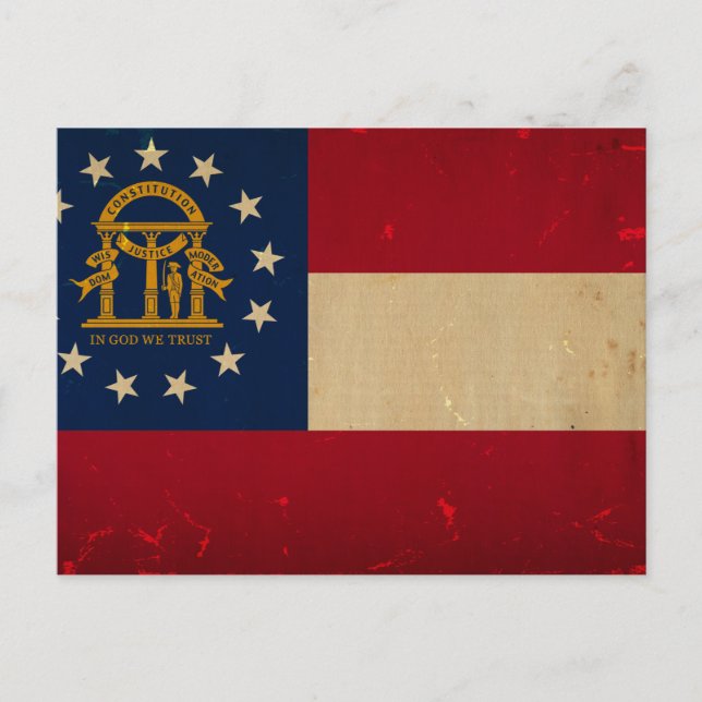 Georgia Flag VINTAG.png Postkarte (Vorderseite)