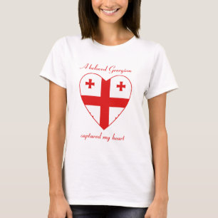 Georgia-Flagge T-Shirt mit Herz