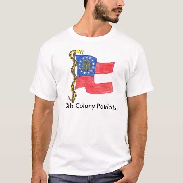 Georgia-Flagge und treten nicht auf mir, 13. T-Shirt (Vorderseite)
