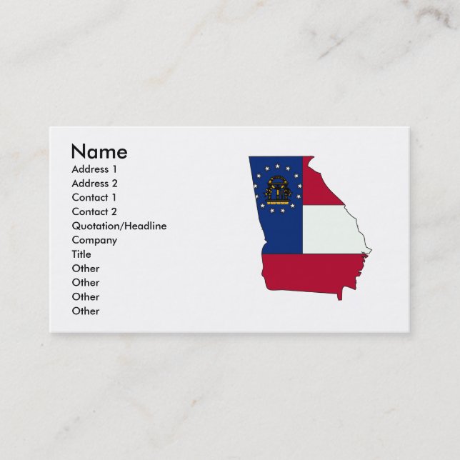 Georgia-Flaggen-Karte Visitenkarte (Vorderseite)