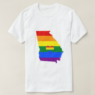 Georgia Gay Pride Rainbow Flag Herz GLBTQ Design T-Shirt