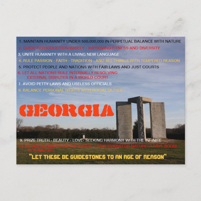 Georgia Guidestes Postkarte (Vorderseite)