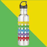 Georgia Heart Rainbow Edelstahlflasche<br><div class="desc">Do you like the US State of Georgia?  This water bottle says Georgia inside red,  yellow,  green,  blue and purple hearts.</div>