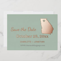 Georgia Hochzeit speichern das Datum Rose Gold