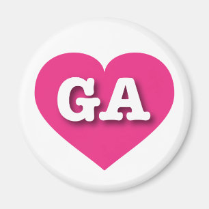 Georgia Hot Pink Heart - I Liebe GA Magnet