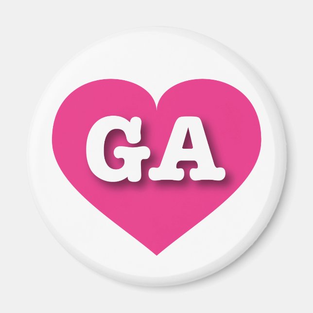 Georgia Hot Pink Heart - I Liebe GA Magnet (Vorne)