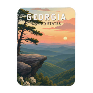 Georgia Illustration Reise Kunst Vintage Magnet