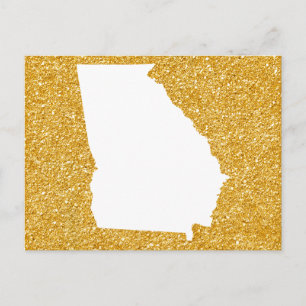 Georgia in weißem und goldenem Glitter Postkarte