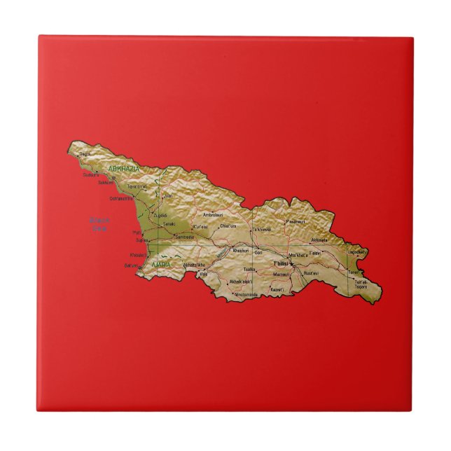 Georgia-Karten-Fliese Fliese (Vorderseite)