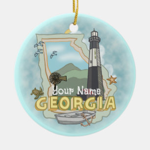Georgia Leuchtturm Keramik Ornament