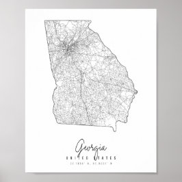 Georgia Minimal Street Map Poster