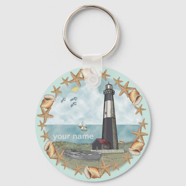 Georgia Muscheln Lighthouse Schlüsselanhänger (Vorderseite)